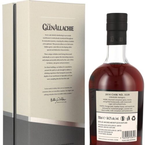 GlenAllachie 10 Jahre - Vintage 2014 - Oloroso Hogshead - Cask No. 3220 - Specially Selected by Billy Walker for Germany - Single Cask - Speyside Single Malt Scotch Whisky