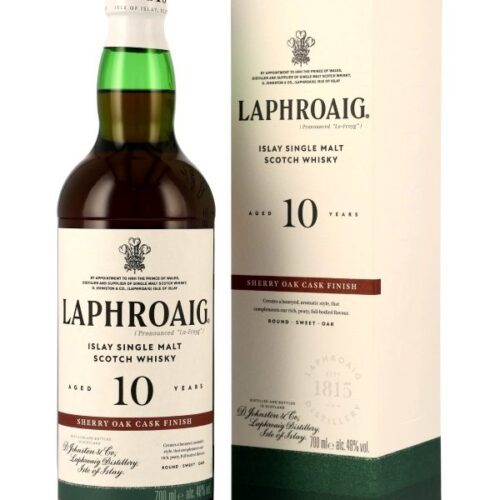 Laphroaig 10 Jahre - Sherry Oak Finish - Islay Single Malt Scotch Whisky - neue Ausstattung
