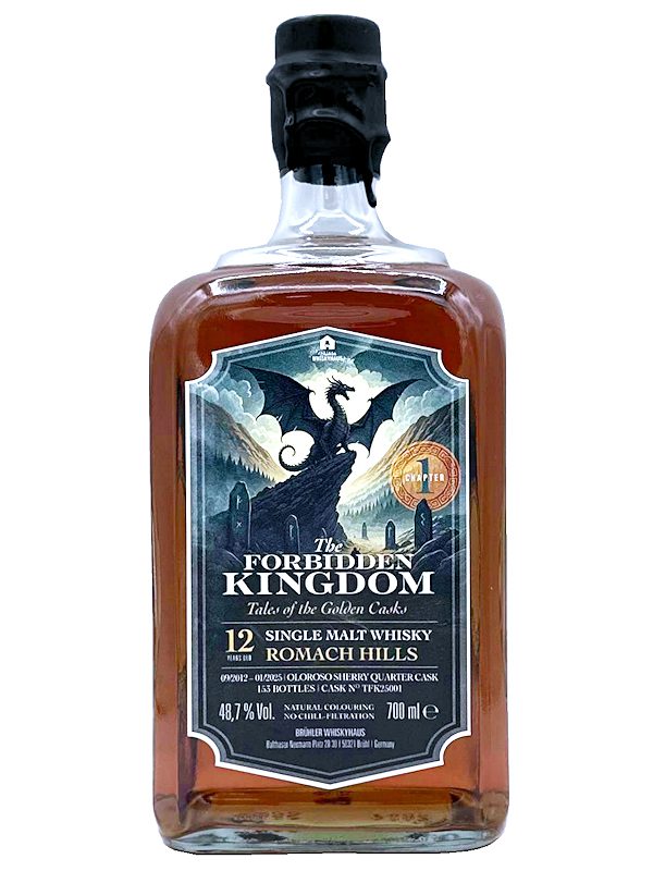 0,7l Romach Hills 12 Jahre - Oloroso Sherry Quarter Cask TFK25001 - The Forbidden Kingdom - Single Malt Whisky - max. 2 Flaschen p.P. & Haushalt - Versand startet ab dem 19. März 2025