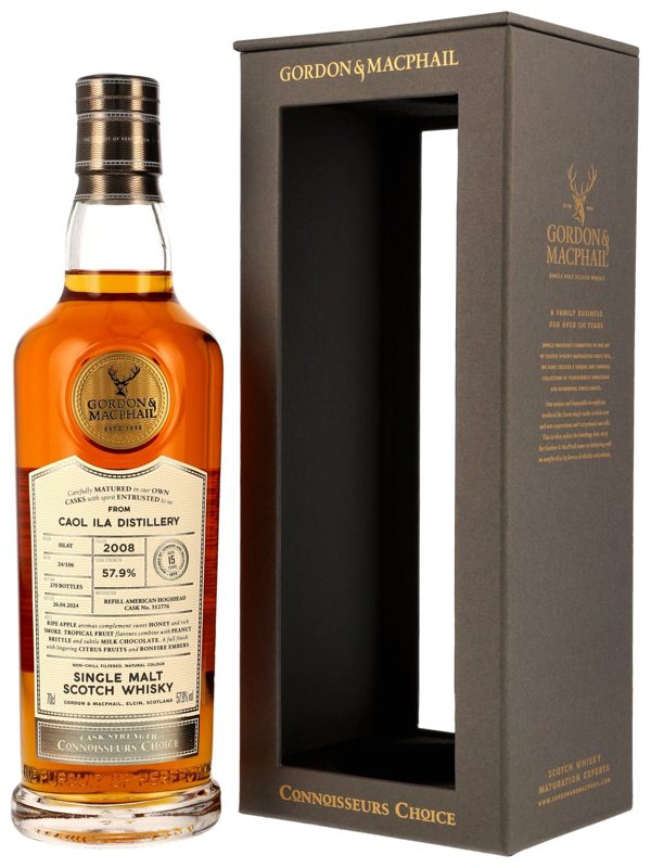 Caol Ila 15 Jahre - Vintage 2008 - Refill American Hogshead - Cask No. 312776 - Batch 24106 - Connoisseurs Choice - Gordon & MacPhail - Islay Single Malt Scotch Whisky Caol Ila 15 Jahre - Vintage 2008 - Refill American Hogshead - Cask No. 312776 - Batch 24/106 - Connoisseurs Choice - Gordon & MacPhail - Islay Single Malt Scotch Whisky