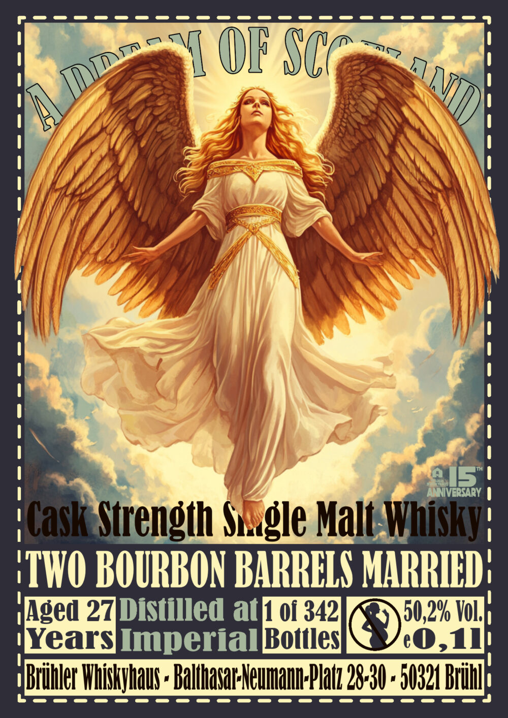 0,1l Imperial 27 Jahre - Two Bourbon Barrels Married - Cask Strength Single Malt Whisky - A Dream of Scotland - max. 2 Flaschen p.P. & Haushalt - Versand startet ab dem 01. Mai 2025