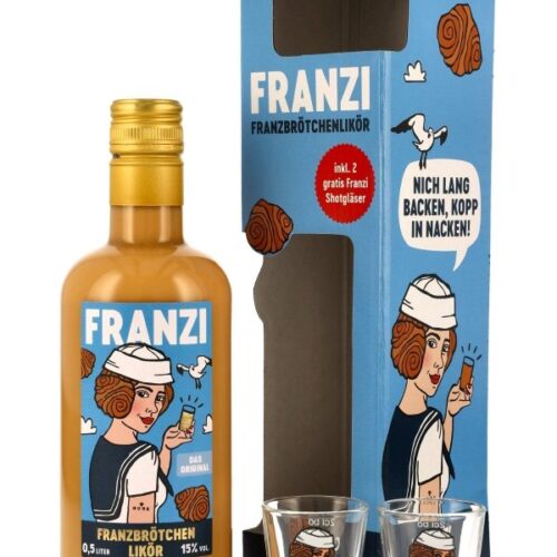 Franzi Franzbrötchen Likör - Das Original - incl. 2 Shotgläser 2 Franzi Franzbrötchen Likör - Das Original - incl. 2 Shotgläser