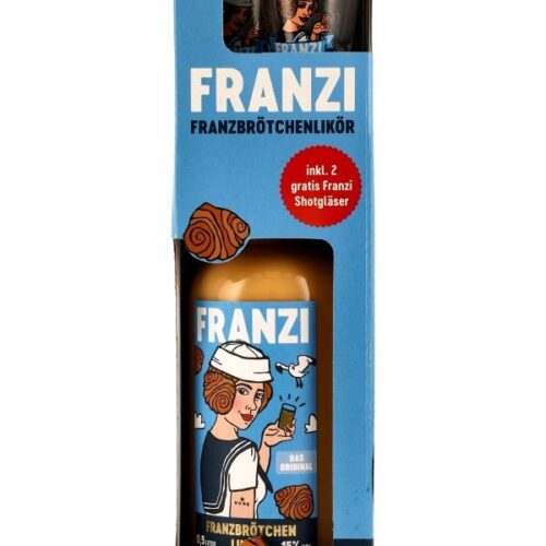 Franzi Franzbrötchen Likör - Das Original - incl. 2 Shotgläser Franzi Franzbrötchen Likör - Das Original - incl. 2 Shotgläser