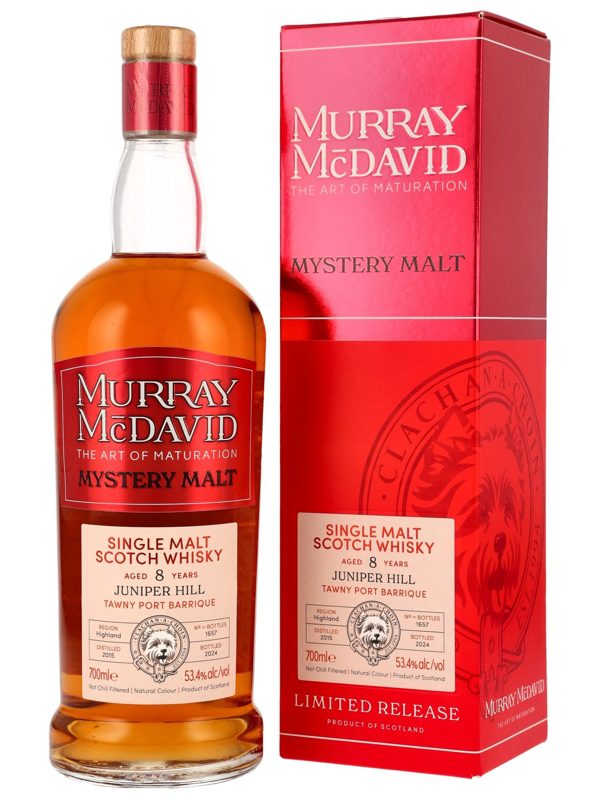 Juniper Hill 8 Jahre - Vintage 2015 - Tawny Port Barrique - Murray McDavid - Mystery Malt - Limited Release - Speyside Single Malt Scotch Whisky Juniper Hill 8 Jahre - Vintage 2015 - Tawny Port Barrique - Murray McDavid - Mystery Malt - Limited Release - Speyside Single Malt Scotch Whisky