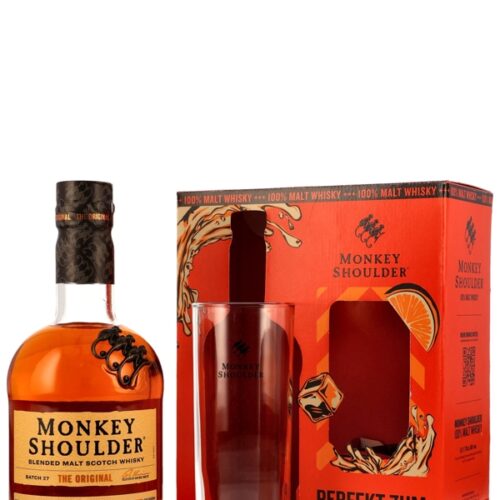 Monkey Shoulder - The Original - incl. 1 Glas - Blended Malt Scotch Whisky - Geschenk-Set
