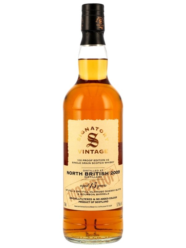 North British 15 Jahre - Vintage 2009 - 1st & 2nd Fill Oloroso Sherry Butts - Signatory Vintage - 100 Proof Edition #2 - Single Grain Scotch Whisky North British 15 Jahre - Vintage 2009 - 1st & 2nd Fill Oloroso Sherry Butts - Signatory Vintage - 100 Proof Edition #2 - Single Grain Scotch Whisky