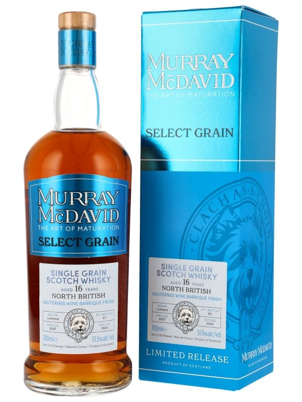 North British 16 Jahre - Vintage 2007 - Sauternes Wine Barrique Finish - Murray McDavid - Select Grain - Limited Release - Lowland Single Grain Scotch Whisky