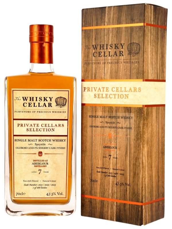 Aberlour 7 Jahre - Oloroso & PX Sherry Cask Finish - Cask No. 1013/2022/2023 - The Whisky Cellar - Private Cellars Collection - Speyside Single Malt Scotch Whisky