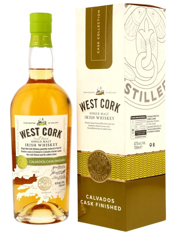 West Cork - Calvados Cask - Finished in Bourbon & Calvados Garnier Casks - Small Batch - Cask Collection - Limited Release - Single Malt Irish Whiskey - mit Umverpackung