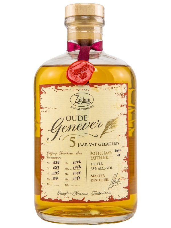 Oude Genever 5 Jahre - American Oak - Batch No. 10 - Zuidam Distillers - Genever