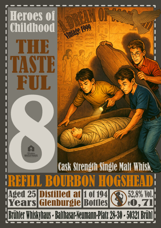 Produktbild 0,7l Glenburgie 25 Jahre - Refill Bourbon Hogshead – Heroes of Childhood - TTF8 by A Dream of Scotland – max. 2 Flaschen p.P. und Haushalt