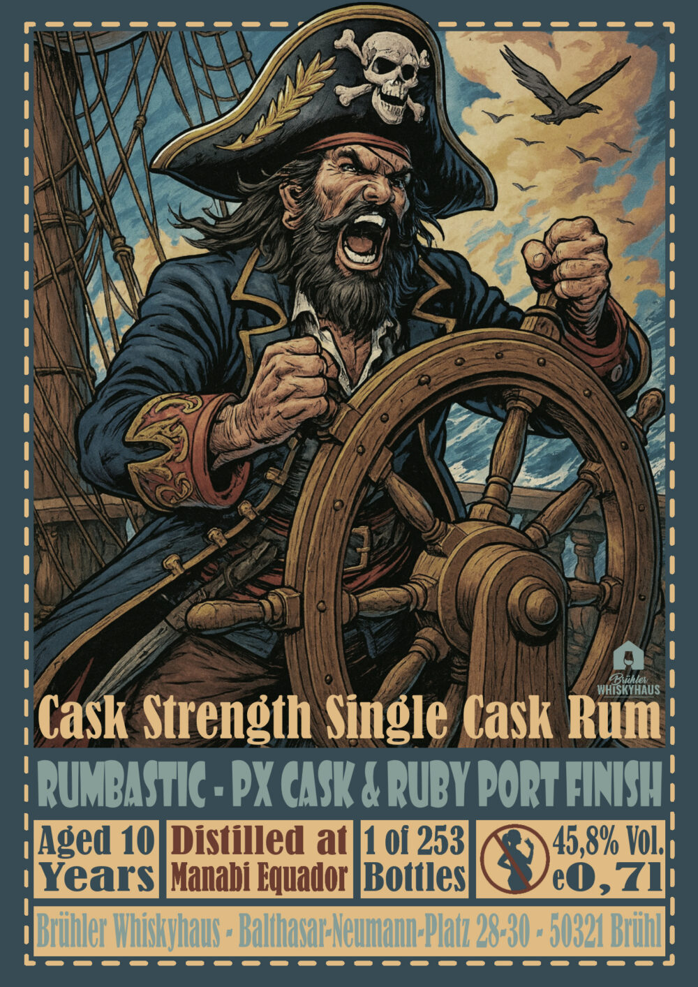 ados202564 0,7l Manabi Equador 10 Jahre - PX Cask & Ruby Port Finish - Rumbastic - Single Cask Rum - max. 2 Flaschen p.P. & Haushalt - Versand startet ab dem 30.10.25