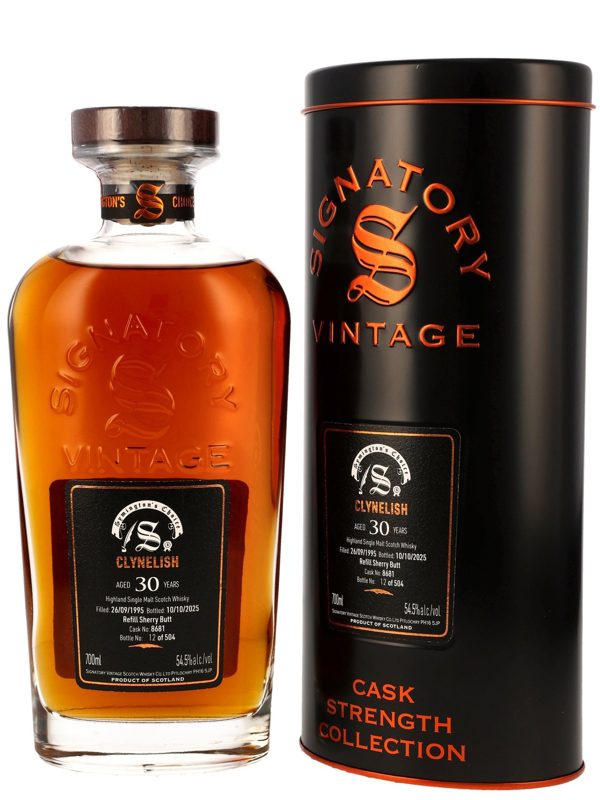 Clynelish 30 Jahre - Vintage 1995 - Refill Sherry Butt - Cask No. 8681 - Signatory Vintage - Symington´s Choice - Single Malt Scotch Whisky