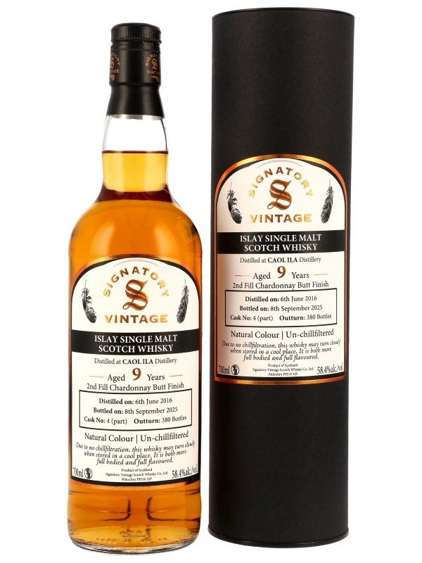 Caol Ila 9 Jahre - Vintage 2016 - 2nd Fill Chardonnay Butt Finish - Cask No. 4 (part) - Signatory Vintage - Single Malt Scotch Whisky