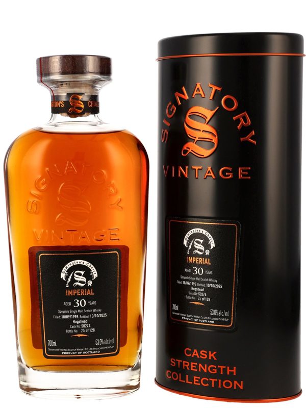 Imperial 30 Jahre - Vintage 1995 - Hogshead - Cask No. 50274 - Signatory Vintage - Symington's Choice - Speyside Single Malt Scotch Whisky