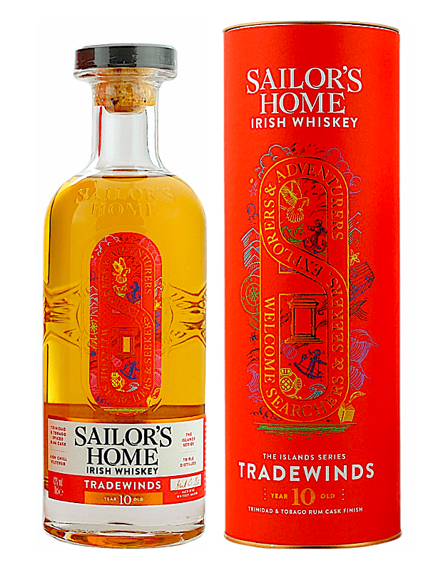Sailor's Home 10 Jahre - Trinidad & Tobago Spiced Rum Cask Finish - Tradewinds - Islands Series - Irish Whiskey - 5cl Sample