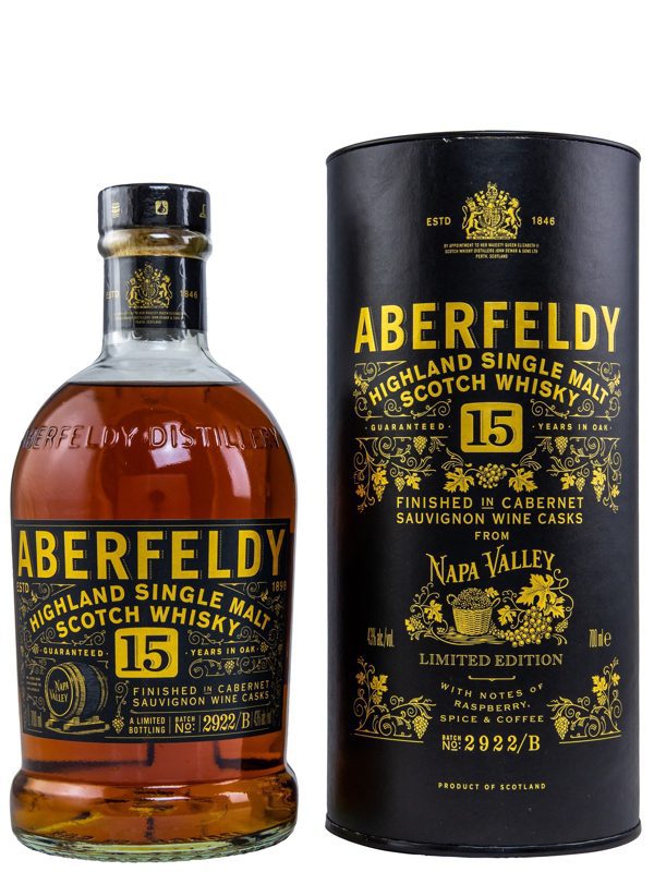 Aberfeldy 15 Jahre Finished in Cabernet Sauvignon Wine Casks Batch No. 2922 B Limited Edition Highland Single Malt Scotch Whisky