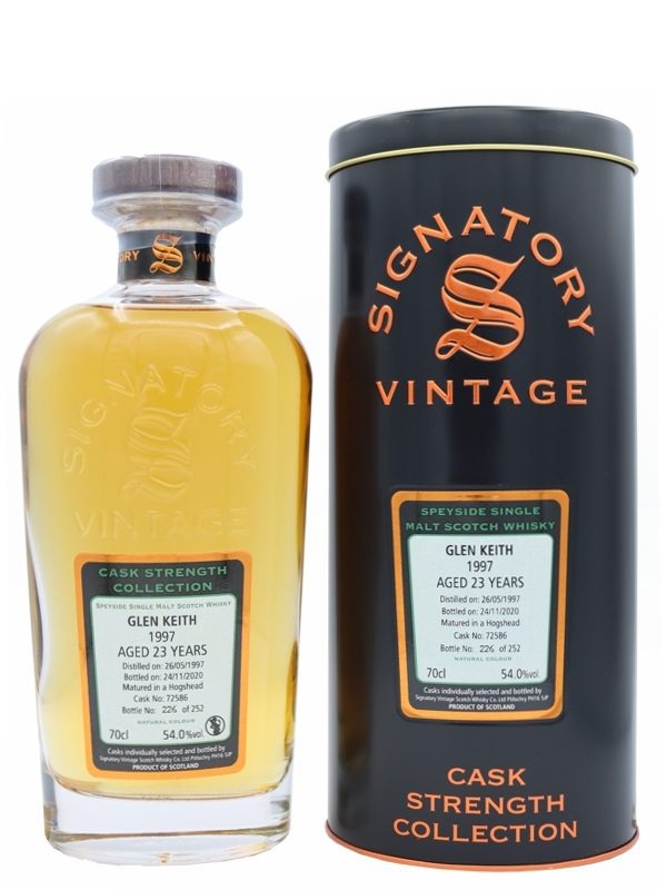 Glen Keith 23 Jahre - Vintage 1997 - Hogshead No. 72586 - Signatory Vintage - Cask Strength Collection - Speyside Single Malt Scotch Whisky