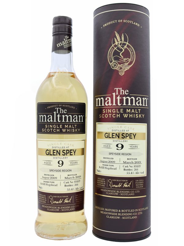 Glen Spey 9 Jahre - Vintage 2009 - Refill Hogshead No. 804609 - The Maltman - Speyside Single Malt Scotch Whisky