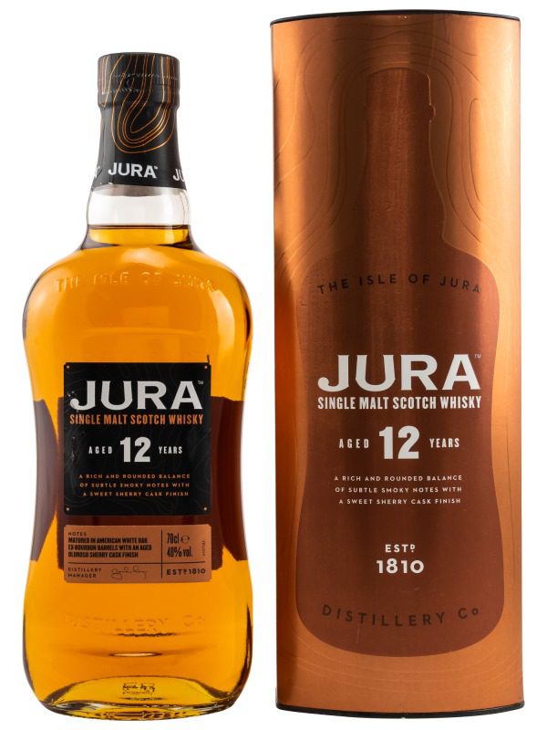Jura 12 Jahre - American White Oak Ex-Bourbon Barrels + Oloroso Sherry Casks - Single Malt Scotch Whisky