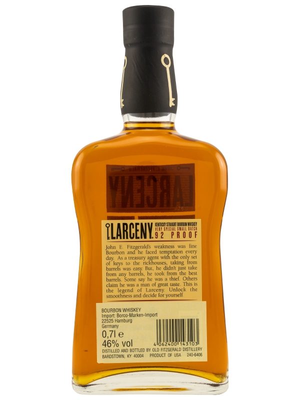 Larceny - 92 Proof - Very Special Small Batch - Kentucky Straight Bourbon Whiskey