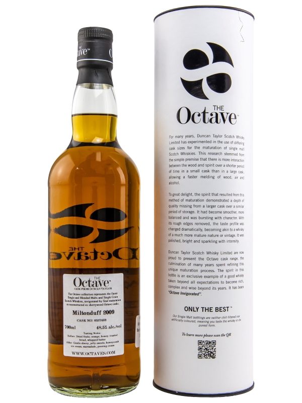 Miltonduff 13 Jahre - Vintage 2009 - Oak Cask No. 8337659 - Duncan Taylor - The Octave - Speyside Single Malt Scotch Whisky
