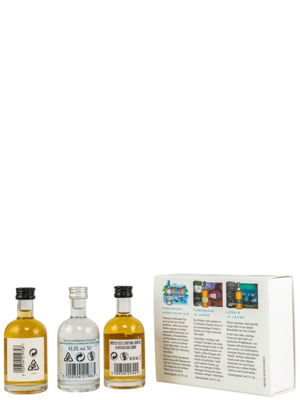 Tobermory - Gin- und Whisky-Tasting-Set - The Art of the Hebridean Distillers - 3 x 50 ml