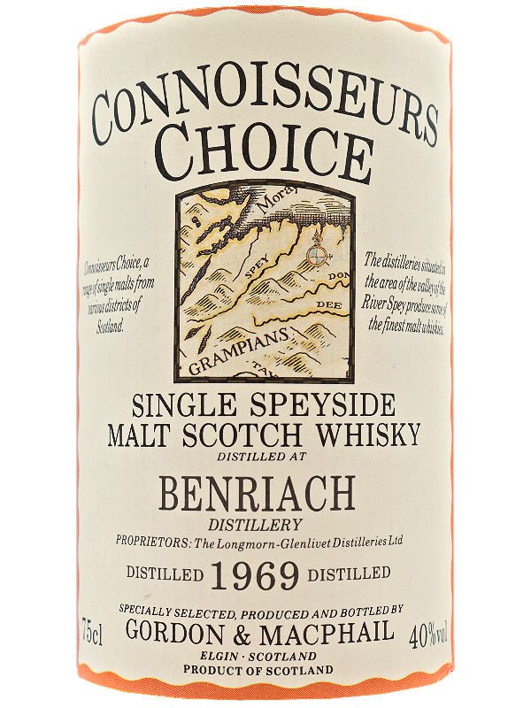 Benriach 1969 G&M Label Benriach Vintage 1969 Connoisseurs Choice by Gordon & MacPhail