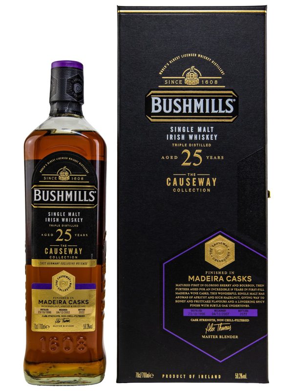 Bushmills 25 Jahre Vintage 1996 Finished in Madeira Cask The Causeway Collection 2022 German Exclusive Release Single Malt Irish Whiskey