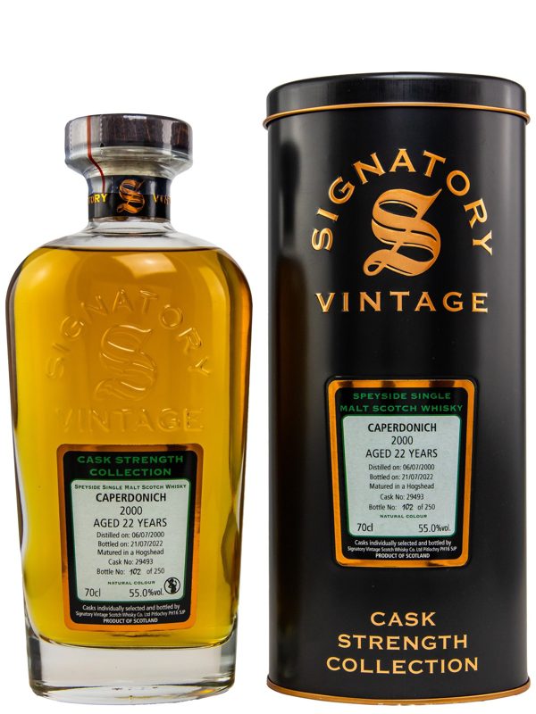 Caperdonich 22 Jahre - Vintage 2000 - Hogshead No. 29493 - Signatory Vintage - Cask Strength Collection - Speyside Single Malt Scotch Whisky Caperdonich 22 Jahre - Vintage 2000 - Hogshead No. 29492 - Signatory Vintage - Cask Strength Collection - Speyside Single Malt Scotch Whisky