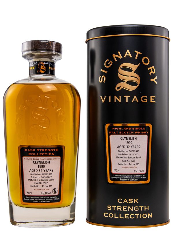 Clynelish 32 Jahre - Vintage 1990 - Matured in a Bourbon Barrel - Cask No. 3507 - Signatory Vintage - Cask Strength Collection - Highland Single Malt Scotch Whisky Clynelish 32 Jahre - Vintage 1990 - Matured in a Bourbon Barrel - Cask No. 3507 - Signatory Vintage - Cask Strength Collection - Highland Single Malt Scotch Whisky