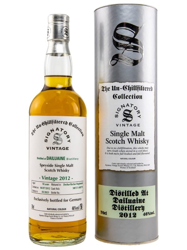 Dailuaine 10 Jahre - Vintage 2012 - Cask No. 308757 + 308759 - Exclusively bottled for Germany - Signatory Vintage - Un-Chillfiltered Collection - Speyside Single Malt Scotch Whisky