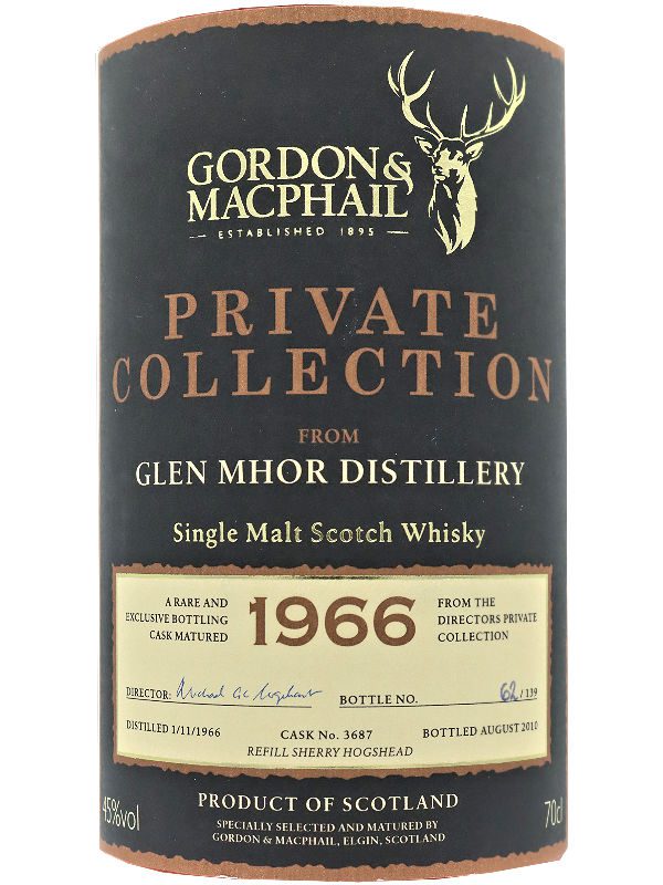 Glen Mhor 43 J - 1966 G&M Label Glen Mhor Vintage 1966 Private Collection Gordon&MacPhail
