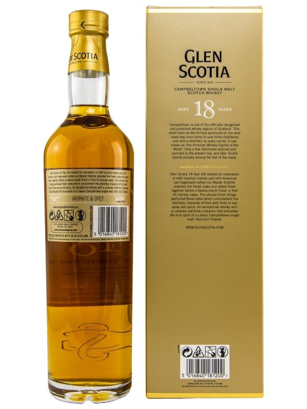 Glen Scotia 18 Jahre - 1st Fill Oloroso Casks - Single Malt Scotch Whisky - neue Ausstattung R Glen Scotia 18 Jahre - 1st Fill Oloroso Casks - Single Malt Scotch Whisky - neue Ausstattung