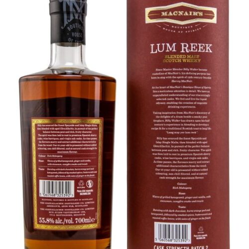 MacNairs Lum Reek - 10 Jahre - Peated - Cask Strength Batch 2 - Boutique House of Spirits - Blended Malt Scotch Whisky R MacNairs Lum Reek - 10 Jahre - Peated - Cask Strength Batch 2 - Boutique House of Spirits - Blended Malt Scotch Whisky