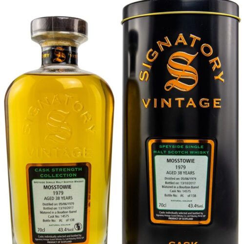 Mosstowie 38 Jahre - Vintage 1979 - Matured in Bourbon Barrel - Cask No. 14575 - Signatory Vintage - Cask Strength Collection - Speyside Single Malt Scotch Whisky
