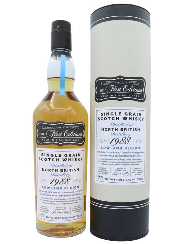 North British 33 Jahre - Vintage 1988 - Refill Hogshead - HL 19603 - The First Editions - Hunter Laing - Lowland Single Malt Scotch Whisky North British 33 Jahre Vintage 1988 Refill Hogshead HL 19603 The First Editions Hunter Laing Lowland Single Malt Scotch Whisky