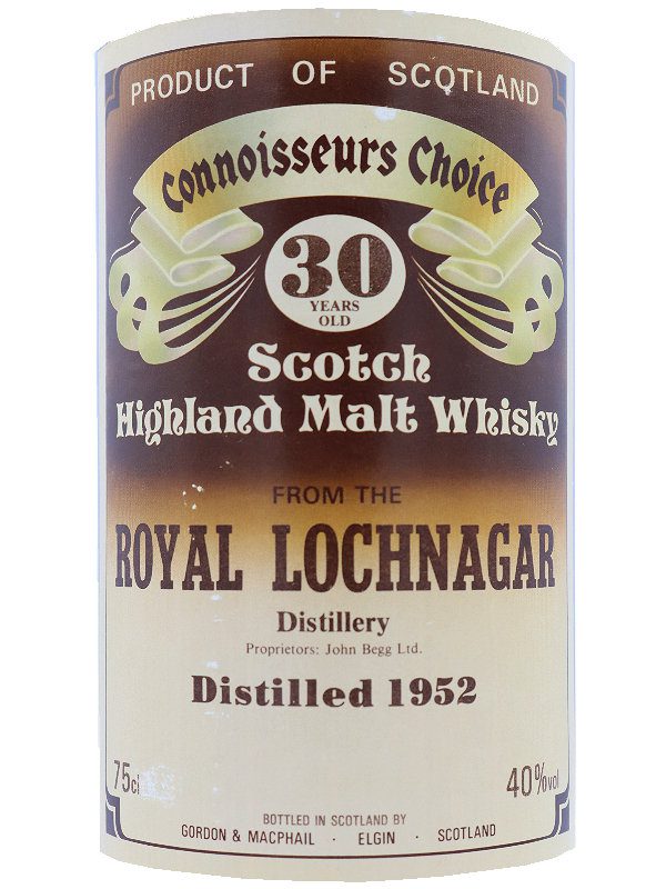Royal Lochnagar 30 Jahre - Vintage 1952 Royal Lochnagar Vintage 1952 - 30 Jahre – Connoisseurs Choice Brown Labels by Gordon & MacPhail – 2cl Sampleprobe