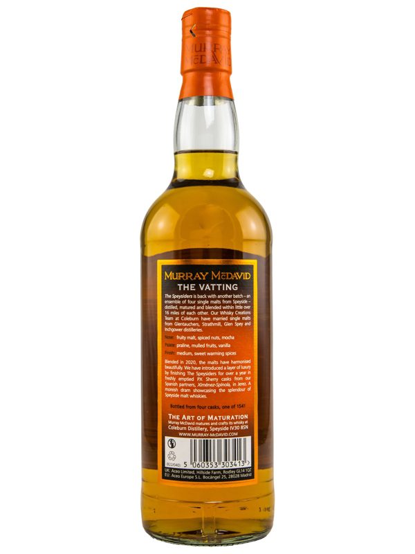 The Speysiders 11 Jahre - Vintage 2010 - Bourbon Hogshead + Ximénez-Spinola PX - Batch #4 - Murray McDavid - The Vatting - Limited Release - Blended Malt Scotch Whisky R The Speysiders 11 Jahre - Vintage 2010 - Bourbon Hogshead + Ximénez-Spinola PX - Batch #4 - Murray McDavid - The Vatting - Limited Release - Blended Malt Scotch Whisky