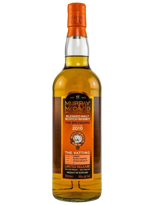 The Speysiders 11 Jahre - Vintage 2010 - Bourbon Hogshead + Ximénez-Spinola PX - Batch #4 - Murray McDavid - The Vatting - Limited Release - Blended Malt Scotch Whisky The Speysiders 11 Jahre - Vintage 2010 - Bourbon Hogshead + Ximénez-Spinola PX - Batch #4 - Murray McDavid - The Vatting - Limited Release - Blended Malt Scotch Whisky