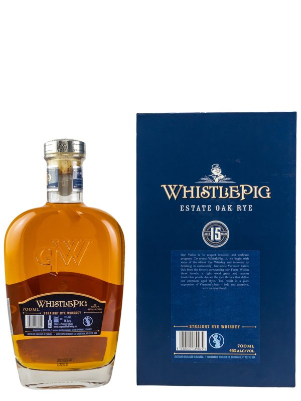 Whistlepig 15 Jahre Vermont Estate Oak Finish Estate Oak Rye Straight Rye Whiskey