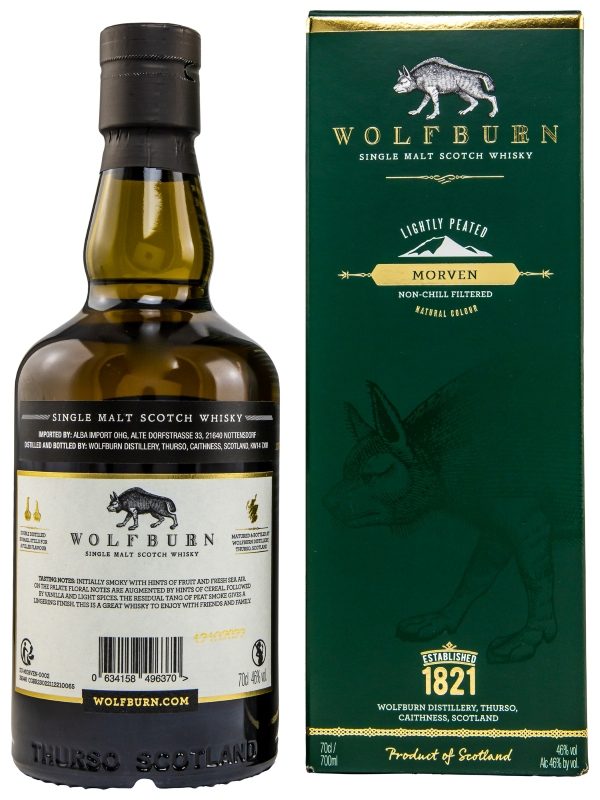 Wolfburn Morven - Lightly Peated - Highland Single Malt Scotch Whisky - neue Ausstattung
